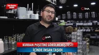 Kurban Poşetinin Sağlamlığını İçinde İnsan Taşıyarak Test Etti! #haber