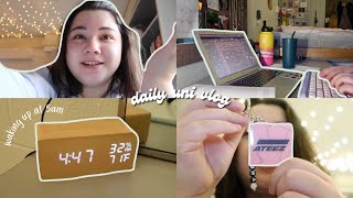 random uni day in my life | online + in person classes, doing assignments, bday gifts