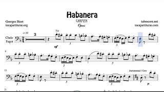 Habanera de Bizet Partitura de Chelo y Fagot Ópera Carmen