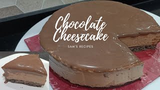 Chocolate Cheesecake| No Gelatin, No Egg, No Bake | Creamy Cheesecake | Sam's Recipes