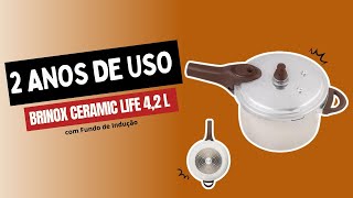 PANELA DE PRESSÃO BRINOX CERAMIC LIFE APOS 2 ANOS DE USO, COR VANILLA - MOSTREI TUDO