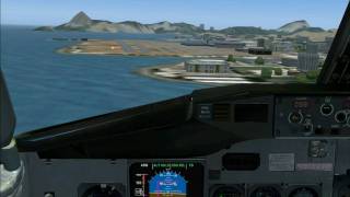 Approach into Santos Dumont airport rwy 20