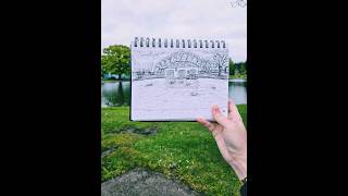 Sketch of Eirias Park Boating Lake #northwales #colwynbay #sketching #drawing