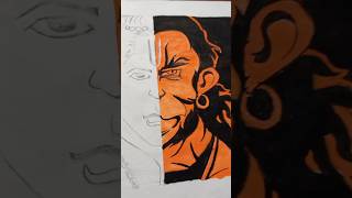 Shri Ram half face drawing 🙏 Ram Hanuman #shorts #ytshorts