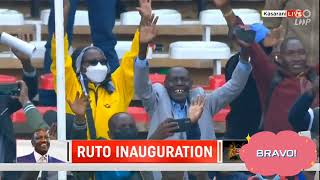 President Ruto takes the First Ride on the Ceremonial Vehicle as the Commander in Chief.  Jeshi