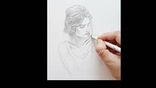 Girl pencil  shading//sketch drawing of a  girl