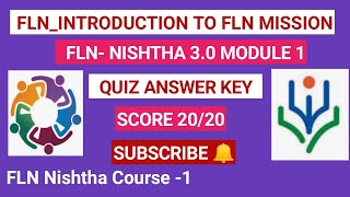 FLN-Introduction to FLN Mission Quiz Answer Key/Quiz answer of  Introduction of FLN mission/#nishtha