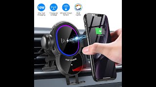 [Upgraded]Wireless Car Charger Mount-Triangle Linkage Automatic Clamping 10W Qi Fast Charging Air