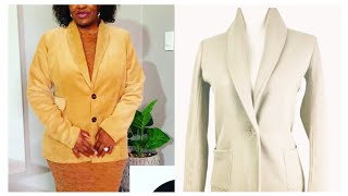 how to cut and sew a shawl collar jacket. #sewalong