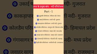 Top GK Questions | India GK | भारत की प्रमुख नदी एवं परियोजनाएं | Important GK 2024 #shorts #gk