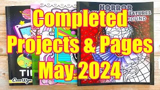 May 2024 Completed Colouring (Coloring) Pages & Projects | #spookyjapancats_may