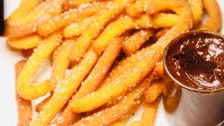 Easy Churros with Chocolate Sauce 😋| How to make perfect Churros