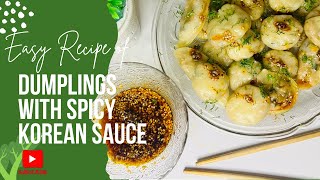 Dumplings with Spicy Korean Sauce Recipe | how to make steamed dumplings step by step by foodiemoody