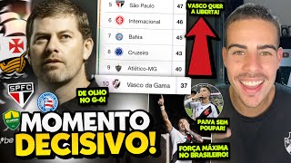 VASCO DEIXA DE LADO A COPA DO BRASIL E VAI COM FORÇA MÁXIMA CONTRA O SÃO PAULO I PAIVA QUER LIBERTA!