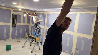 how to mud and tape drywall. full process of finishing drywall. start to finish drywall. #drywall