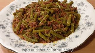 fresh green beans and minced meat recipe