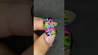 Colourful Rose flowers #nailart #shorts