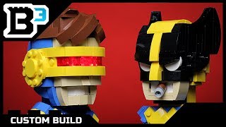 Custom LEGO Wolverine & Cyclops Busts