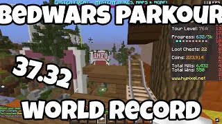 Bedwars lobby parkour NEW World record 37.32 seconds!