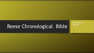 Day 266 or September 23rd - Dramatized Chronological Daily Bible Reading