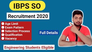 IBPS SO Recruitment 2020 | Engineering Students Apply | By Ambuj Tripathi