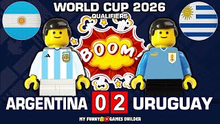 Argentina vs Uruguay 0-2 | Messi Wild Fight 🔥 Highlights & All Goals in Lego Football