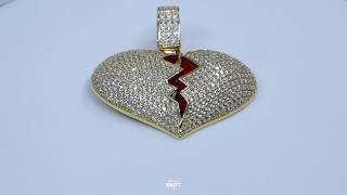 Yellow Gold Heart Pendant - Iced Out Jewelry - SKRT ®