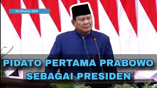 [FULL] PERDANA! Pidato Presiden Prabowo Subianto Usai Dilantik jadi Presiden