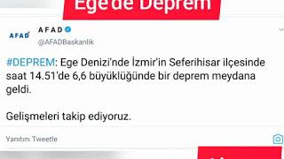 DEPREM: Ege Denizi'nde İzmir'in Seferihisar ilçesinde saat 14.51'de 6,6 büyüklüğünde bir deprem