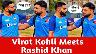 Virat Kohli Meets Babar Azam | Virat Kohli meets Babar Azam and Rashid Khan 😯