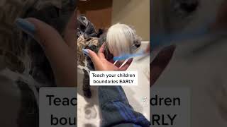 CUTE DOG | Teaching my baby about boundaries at an early age! #shorts #PrincessAndShay