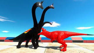 HYDRA BRACHIOSAURUS vs RED T REX DEATH RUN - Animal Revolt Battle Simulator ARBS