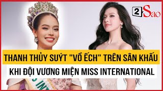 Thanh Thủy suýt "vồ ếch" trên sân khấu sau khi đội vương miện Miss International 2024 | TIN GIẢI TRÍ