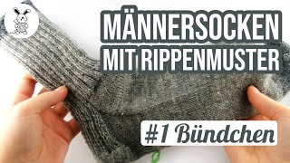 Männersocken mit Rippenmuster #1 Bündchen