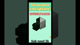 Can you pause at same time in hard level | #short #challengeforyou #minecraft #minecraftshorts