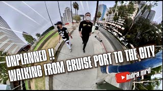 Walking from Long Beach Cruise Port to The City | what cruise ships are really like | Cruise vlog