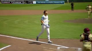 North Carolina's Vance Honeycutt hits 3 run home run vs. Florida State in MCWS