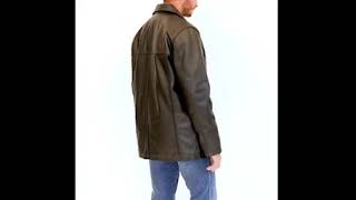 Men's Black Leather Reefer Jacket - Oscar- Superior Quality