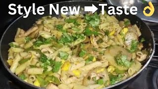 Egg Fried Pasta| Chicken fried Pasta recipe|Chicken egg fried Macroni | Totally kitchen based recipe