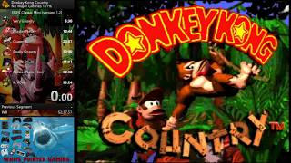 Donkey Kong Country 101% No Major Glitches speedrun in 53:14 (IGT 0:43) | White_Pointer Gaming