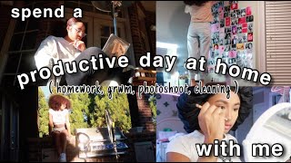 Spend a Productive Day at Home w Me | Photoshoot, GRWM, Cleaning, etc. | DAVINE RILEY