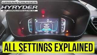 टोयोटा हाईराइडर की सभी सेटिंग्स जानें | All MID Settings Explained of Toyota Hyryrder Hybrid Variant