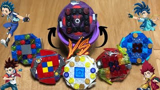 Fused Amatarios vs Beyblade Burst Heroes! | Legobeyz Battles