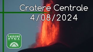 Eruzione Etna, Parossismo Voragine 4 agosto 2024