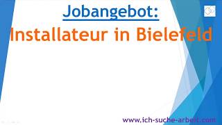 Jobangebot Installateur in Bielefeld