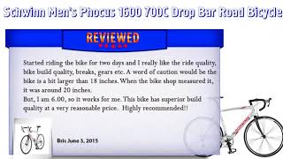 Schwinn Men's Phocus 1600 700C Drop Bar Road Bicycle   BUYING GUIDES, REVIEWS