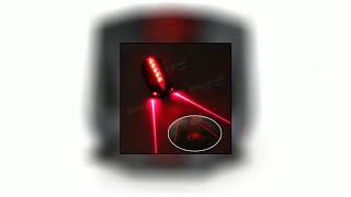 5 LED 2 Laser Beams Intelligent Bike Logo Safety Rear Tail Light