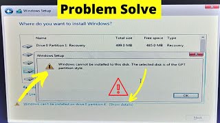 Windows cannot be installed on this Disk || How to fix Windows Can't be installed Problem