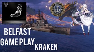 World of Warships Legends Belfast Game Play Kraken