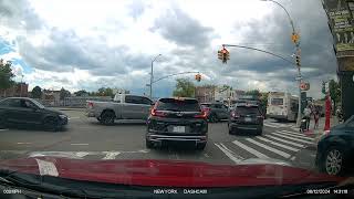 the cut in and traffic on castle hill ave & Cross bronx blocking the intersection  -Viofo A139 Pro